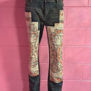 Free People Paisley Patchwork Jeans